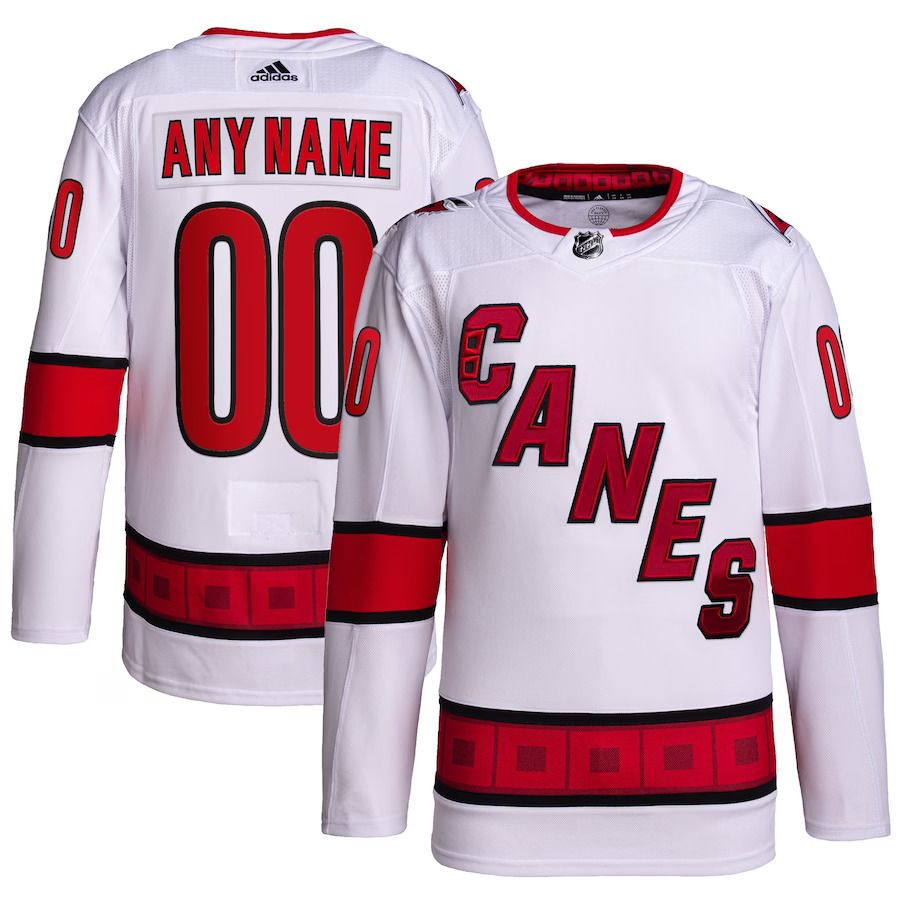 Men Carolina Hurricanes adidas White Away Primegreen Authentic Pro Custom NHL Jersey->customized nhl jersey->Custom Jersey